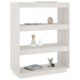 NNEVL Book Cabinet/Room Divider White 80x35x103 cm Solid Pinewood