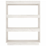 NNEVL Book Cabinet/Room Divider White 80x35x103 cm Solid Pinewood