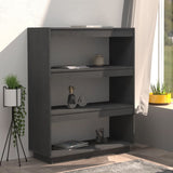 NNEVL Book Cabinet/Room Divider Grey 80x35x103 cm Solid Pinewood