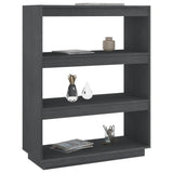 NNEVL Book Cabinet/Room Divider Grey 80x35x103 cm Solid Pinewood