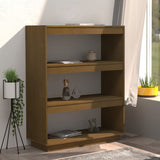 NNEVL Book Cabinet/Room Divider Honey Brown 80x35x103 cm Solid Pinewood