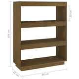 NNEVL Book Cabinet/Room Divider Honey Brown 80x35x103 cm Solid Pinewood