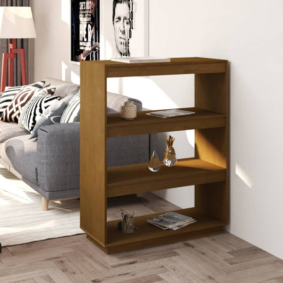 NNEVL Book Cabinet/Room Divider Honey Brown 80x35x103 cm Solid Pinewood