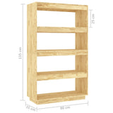 NNEVL Book Cabinet/Room Divider 80x35x135 cm Solid Pinewood
