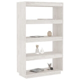 NNEVL Book Cabinet/Room Divider White 80x35x135 cm Solid Pinewood
