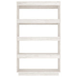 NNEVL Book Cabinet/Room Divider White 80x35x135 cm Solid Pinewood