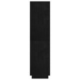 NNEVL Book Cabinet/Room Divider Black 80x35x135 cm Solid Pinewood