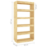 NNEVL Book Cabinet/Room Divider 80x35x167 cm Solid Pinewood