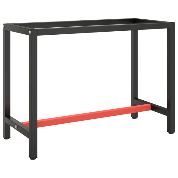 NNEVL Work Bench Frame Matte Black and Matte Red 110x50x79 cm Metal