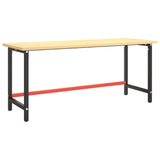 NNEVL Work Bench Frame Matte Black and Matte Red 180x57x79 cm Metal
