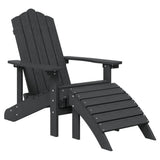 NNEVL Garden Adirondack Chair with Footstool HDPE Anthracite