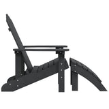 NNEVL Garden Adirondack Chair with Footstool HDPE Anthracite