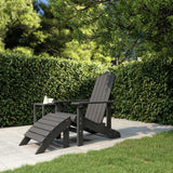 NNEVL Garden Adirondack Chair with Footstool HDPE Anthracite