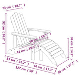 NNEVL Garden Adirondack Chair with Footstool HDPE Brown
