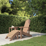 NNEVL Garden Adirondack Chair with Footstool HDPE Brown