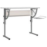 NNEVL Craft Desk White and Grey 110x53x(58-87) cm Engineered Wood and Steel