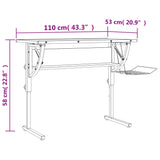 NNEVL Craft Desk White and Grey 110x53x(58-87) cm Engineered Wood and Steel