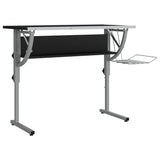 NNEVL Craft Desk Black and Grey 110x53x(58-87) cm Engineered Wood and Steel