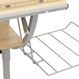 NNEVL Craft Desk Sonoma Oak and Grey 110x53x(58-87)cm Engineered Wood and Steel