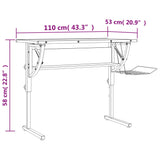 NNEVL Craft Desk Sonoma Oak and Grey 110x53x(58-87)cm Engineered Wood and Steel