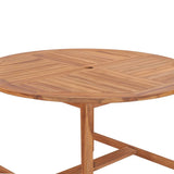 NNEVL Garden Dining Table Ø110x75 cm Solid Wood Teak