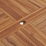 NNEVL Garden Dining Table Ø110x75 cm Solid Wood Teak