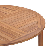 NNEVL Garden Dining Table Ø110x75 cm Solid Wood Teak
