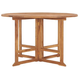 NNEVL Folding Garden Dining Table Ø110x75 cm Solid Wood Teak