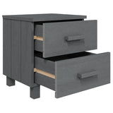 NNEVL Bedside Cabinet Dark Grey 40x35x44.5 cm Solid Wood Pine