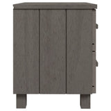 NNEVL Bedside Cabinet "HAMAR" Light Grey 40x35x44.5 cm Solid Pinewood