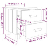 NNEVL Bedside Cabinets 2 pcs White 40x35x44.5 cm Solid Wood Pine