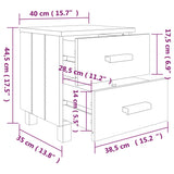 NNEVL Bedside Cabinets 2 pcs Dark Grey 40x35x44.5 cm Solid Wood Pine