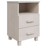 NNEVL Bedside Cabinet White 40x35x62 cm Solid Wood Pine