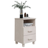 NNEVL Bedside Cabinet White 40x35x62 cm Solid Wood Pine