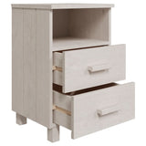 NNEVL Bedside Cabinet White 40x35x62 cm Solid Wood Pine