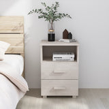 NNEVL Bedside Cabinet White 40x35x62 cm Solid Wood Pine