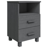 NNEVL Bedside Cabinet Dark Grey 40x35x62 cm Solid Wood Pine