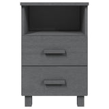 NNEVL Bedside Cabinet Dark Grey 40x35x62 cm Solid Wood Pine