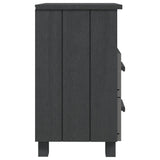 NNEVL Bedside Cabinet Dark Grey 40x35x62 cm Solid Wood Pine