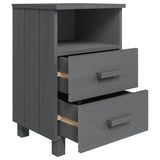 NNEVL Bedside Cabinet Dark Grey 40x35x62 cm Solid Wood Pine