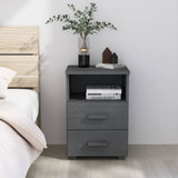 NNEVL Bedside Cabinet Dark Grey 40x35x62 cm Solid Wood Pine