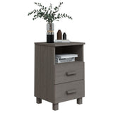 NNEVL Bedside Cabinet Light Grey 40x35x62 cm Solid Wood Pine