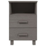 NNEVL Bedside Cabinet Light Grey 40x35x62 cm Solid Wood Pine