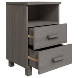 NNEVL Bedside Cabinet Light Grey 40x35x62 cm Solid Wood Pine