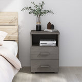 NNEVL Bedside Cabinet Light Grey 40x35x62 cm Solid Wood Pine