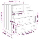 NNEVL Sideboard Honey Brown 79x40x80 cm Solid Wood Pine