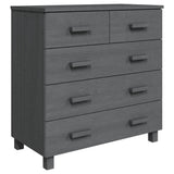 NNEVL Sideboard Dark Grey 79x40x80 cm Solid Wood Pine