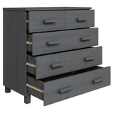 NNEVL Sideboard Dark Grey 79x40x80 cm Solid Wood Pine