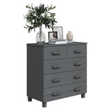 NNEVL Sideboard Dark Grey 79x40x80 cm Solid Wood Pine