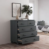 NNEVL Sideboard Dark Grey 79x40x80 cm Solid Wood Pine